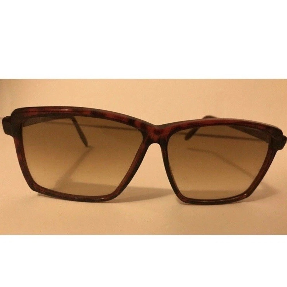Vtg 2121S Corning HUGE Tortoise Gradient Rectangle Sunglasses Korea Oversized - Picture 3 of 7